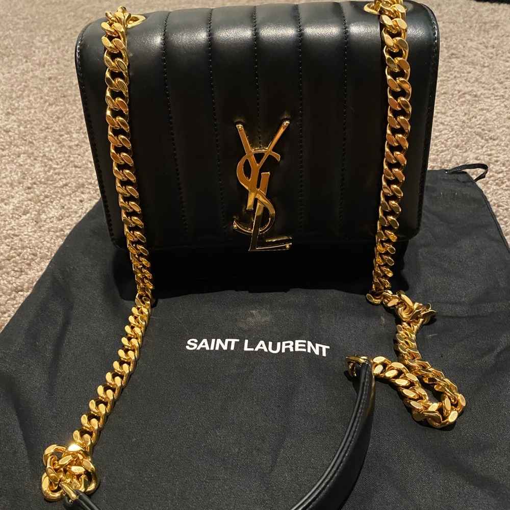 AUTHENTIC YSL VICKY LEATHER CROSSBODY BAG - Picture 2 of 16